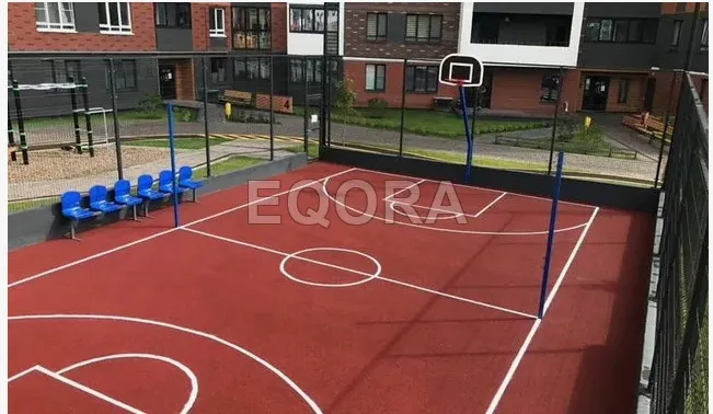 Бесшовное покрытие из резиновой крошки для баскетбольной площадки в Копейске